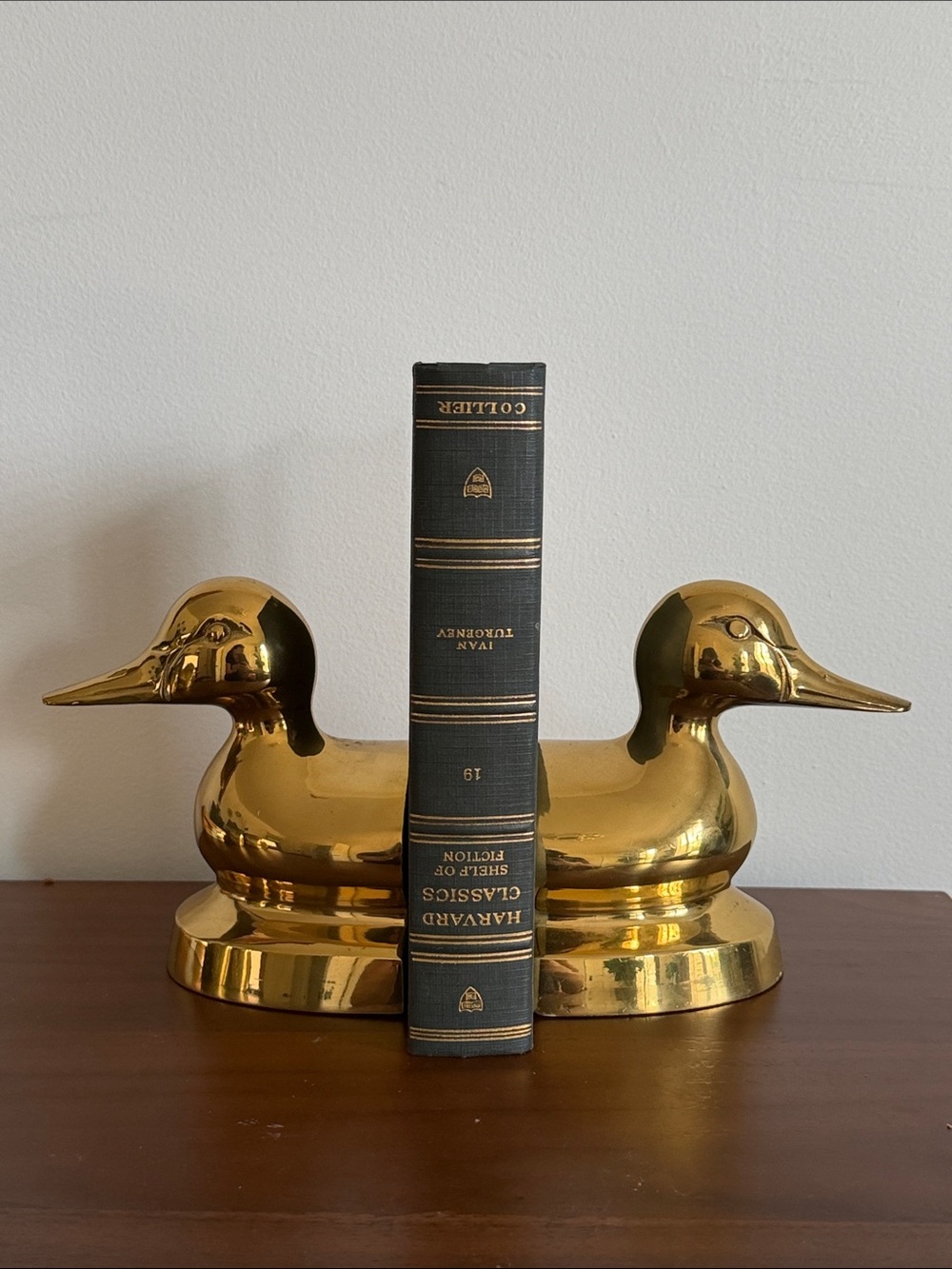 Mid Century Modern Brass Duck Bookends - set of two